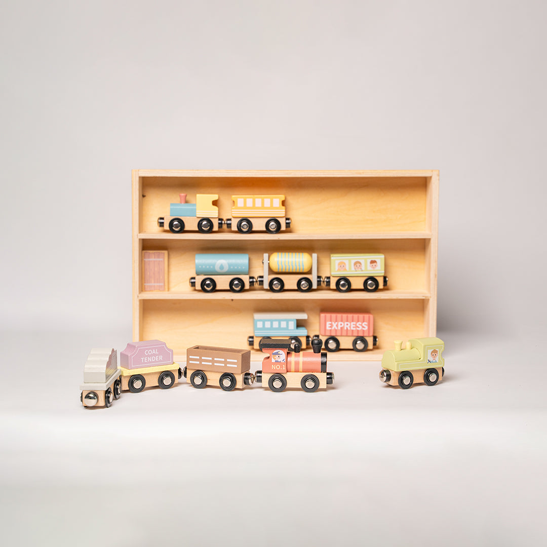 Trencitos magneticos de madera