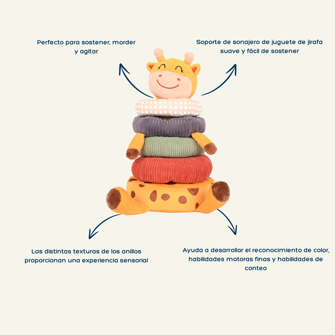 La jirafa peluche para apilar