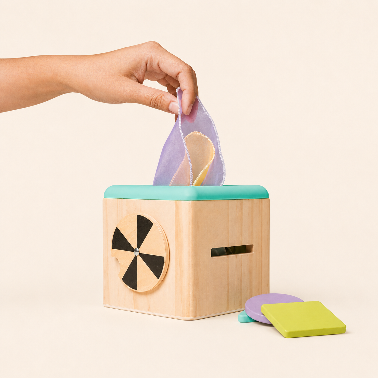 Caja de Pañuelos Montessori para Bebé