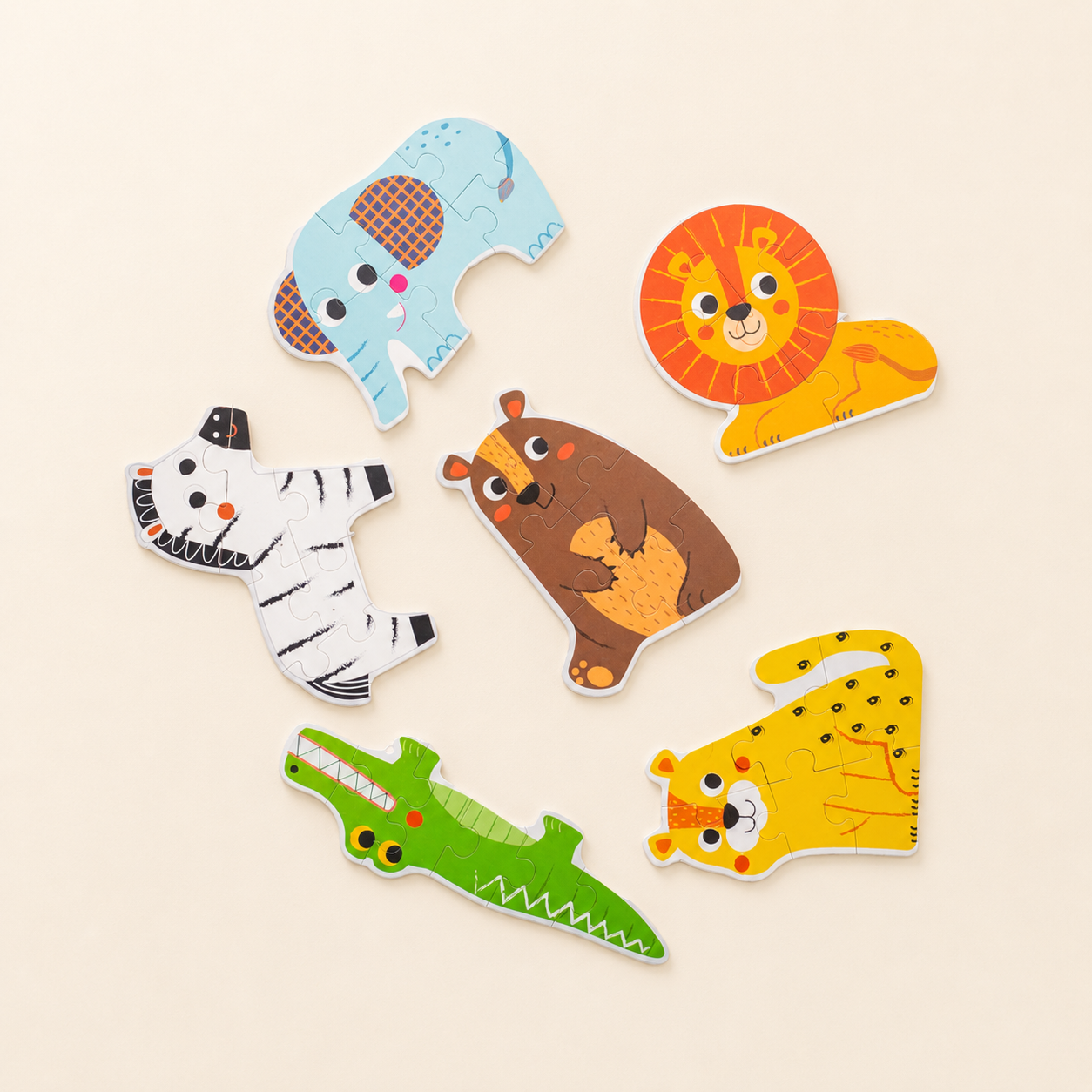 Rompecabezas de Animales de Madera (6 Piezas)