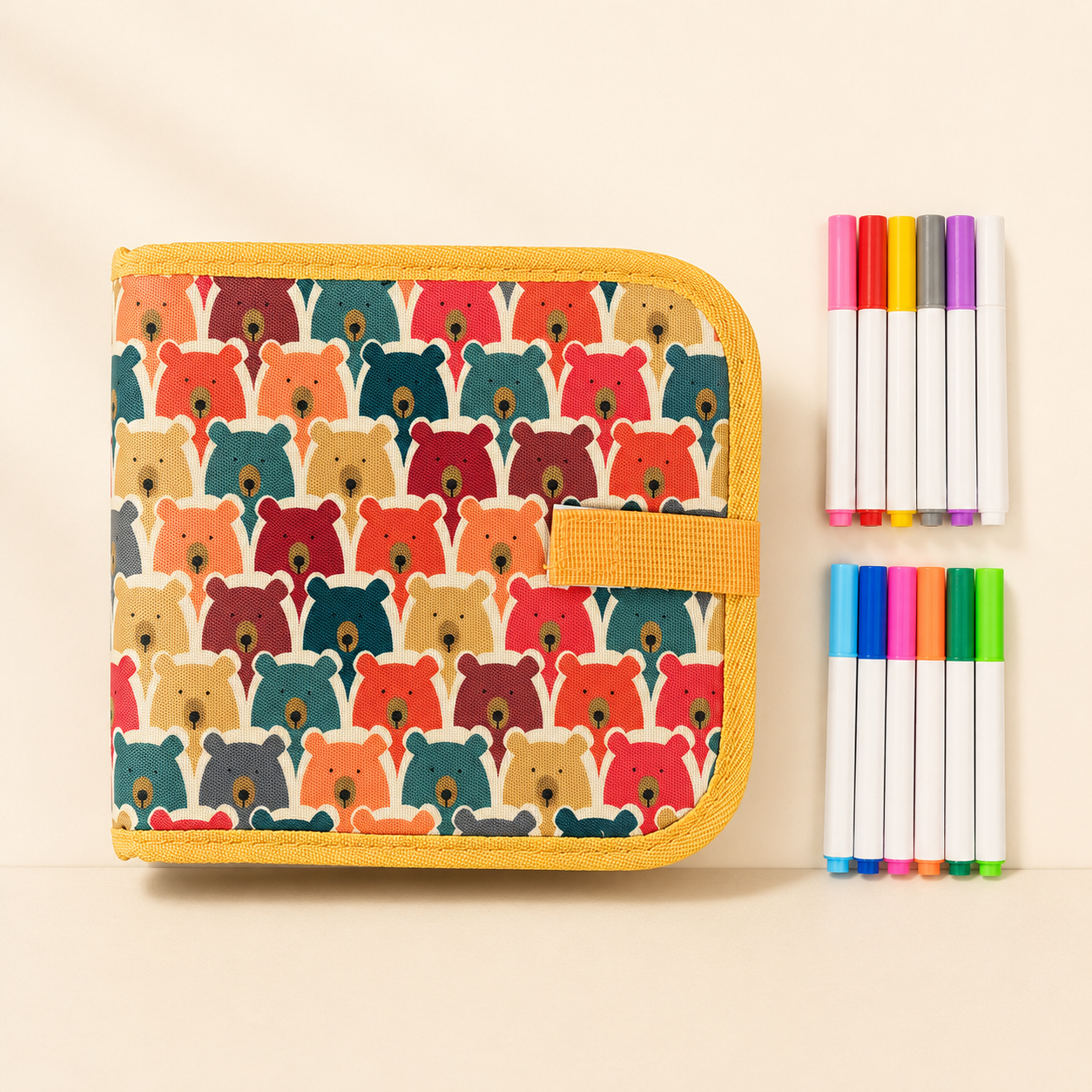 Set de marcadores incluido con el cuaderno mágico Nekito
